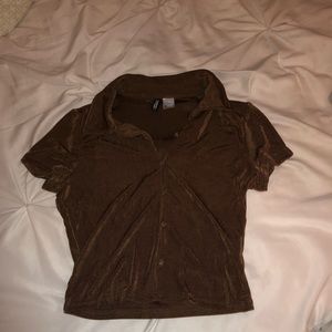 brown crop top